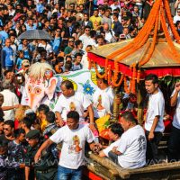 Kumari during Indra Jatra in Nepal