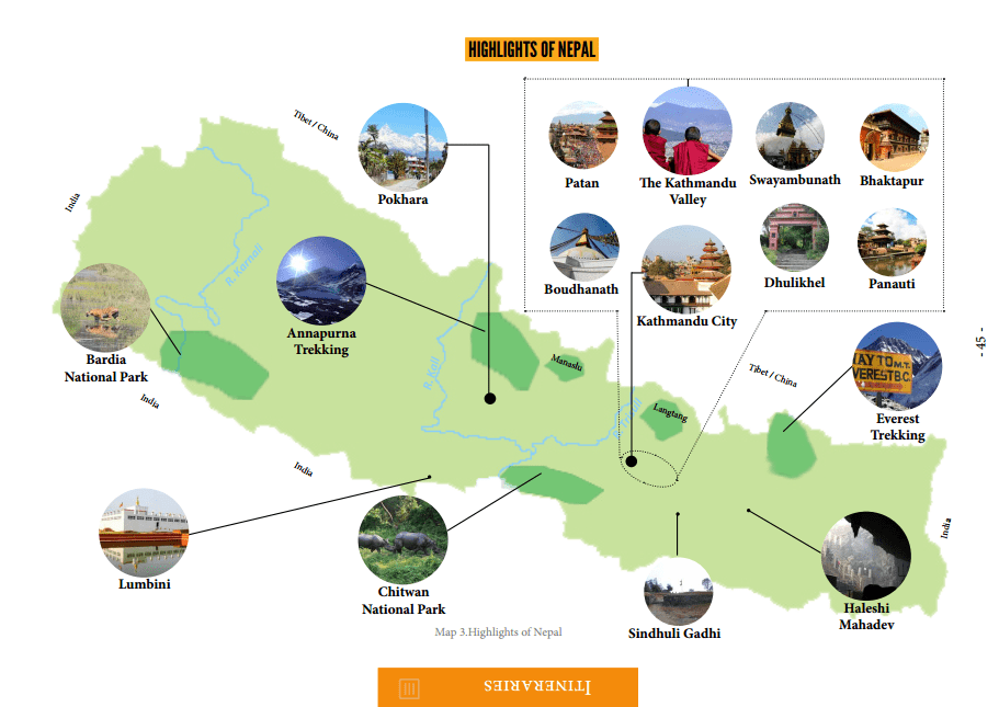 Nepal Map from guidebook