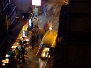 Main Bazaar from above at night