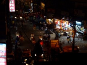 Main bazzar at night, Delhi, India