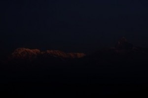 My first night time view of a snow capped mountain My first night time view of a snow capped mountain