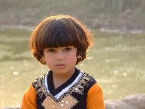 Small boy at Afghan reugee camp