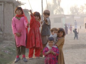 Smiling Afghan Refugee Children in Pakistan