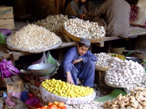 Boy selling Garlic in Pakistan (click to enlarge)