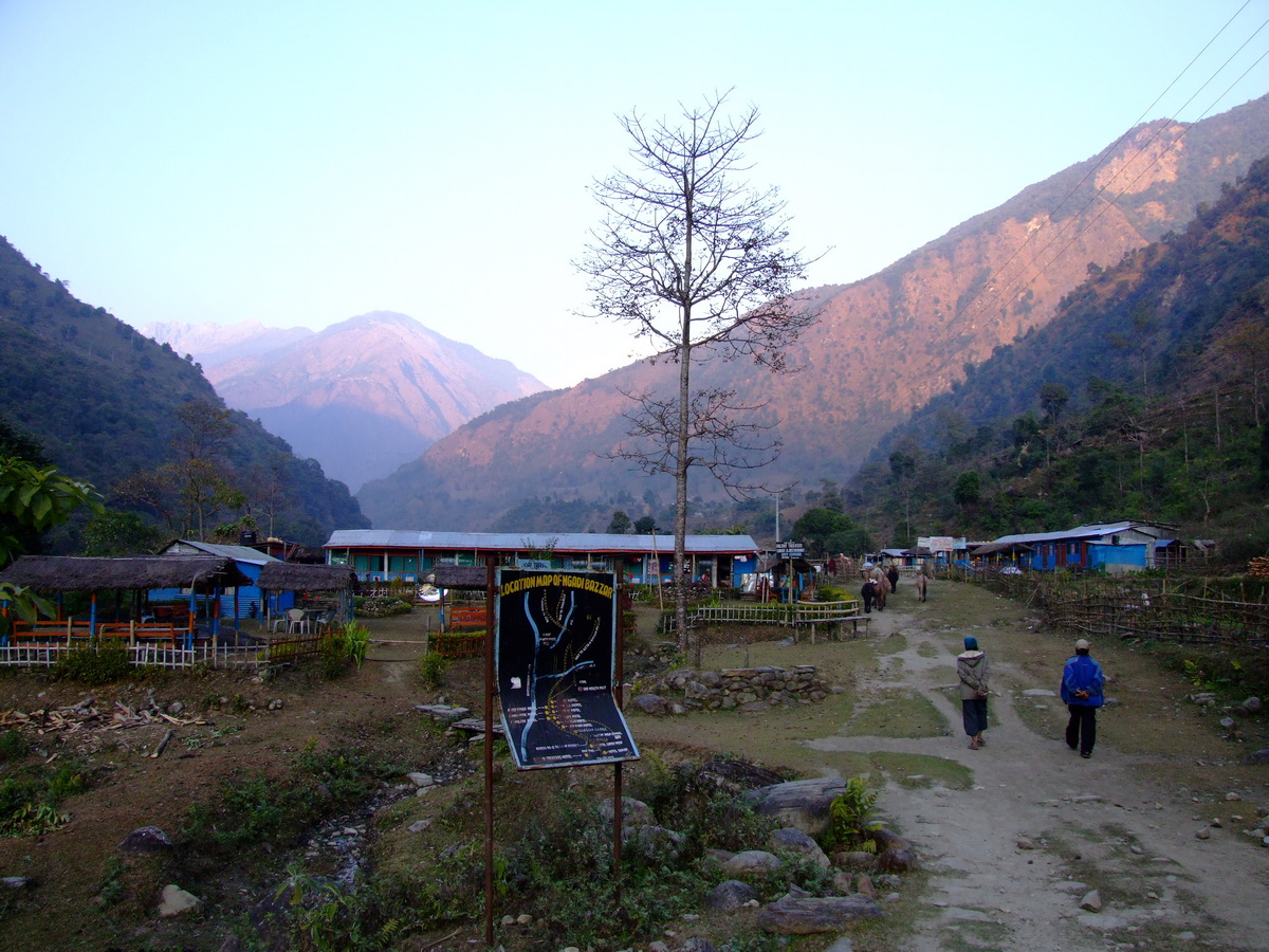 Tea houses at the start of the Annapurna Circuit Nepal