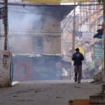 Escaping down an allyway in Kathmandu