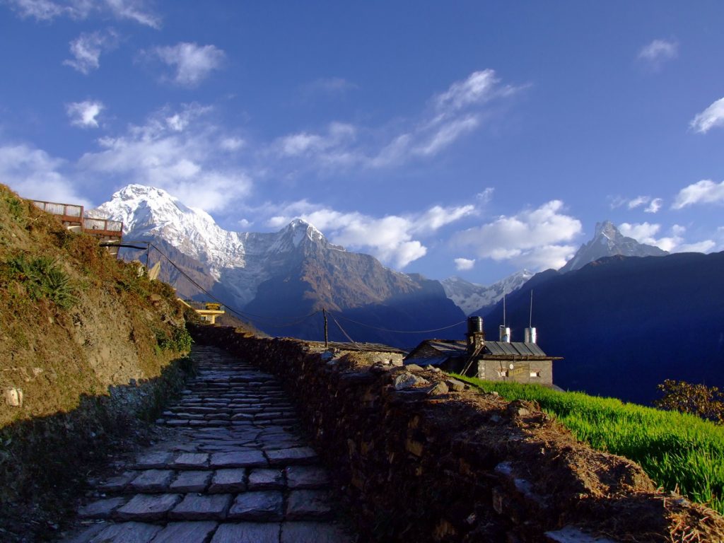 Mountain Vista at the end of the Annapurna Circuit Nepal