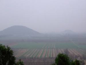 Through the rain, the lost pyramids appear (click to enlarge)