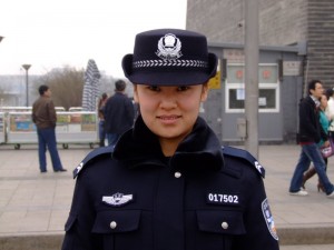 Pretty Chinese Police Woman in Beijing - the police were a lot friendlier in the capital! (click to enlarge)