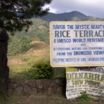 UNESCO sign for the Rice Terraces, Banaue, The Philippines UNESCO sign for the Rice Terraces, Banaue, The Philippines