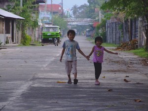 Children walking Hand in Hand, Brooke's Point, Palawan