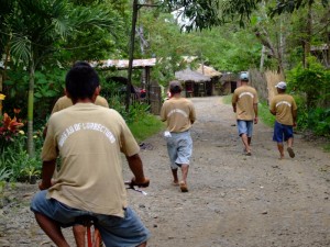 Prisoners walk freely around Iwahig Prison in the Philippines (click to enlarge)