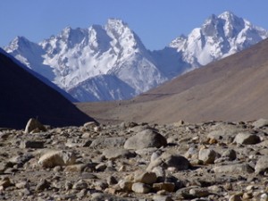 Remote Tibetan Landscape overlooking the Himalayan mountains