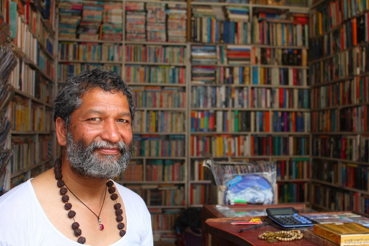 Mr Risal from Paradise book shop in Thamel Kathmandu