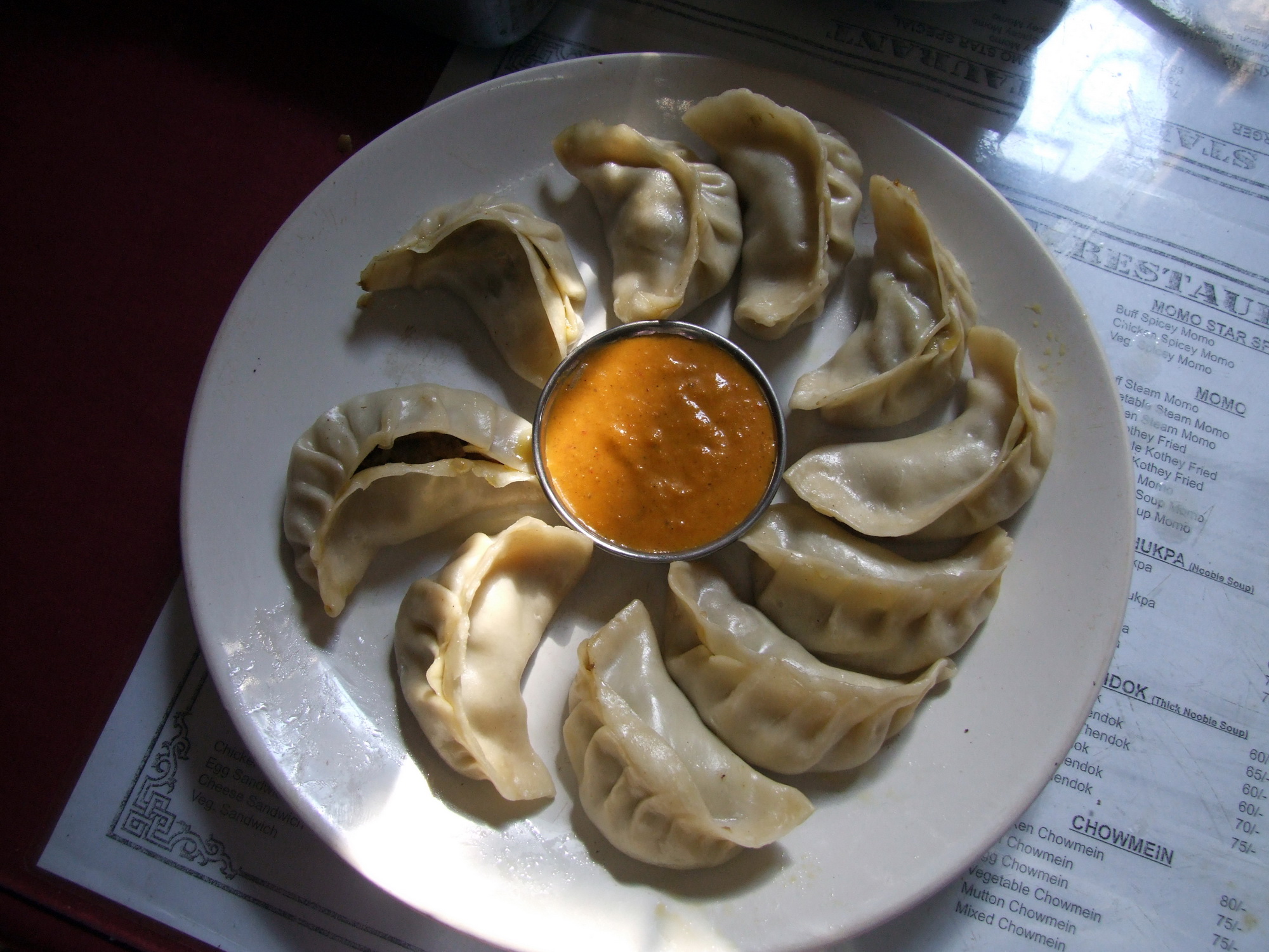 Plate of momo in Nepal