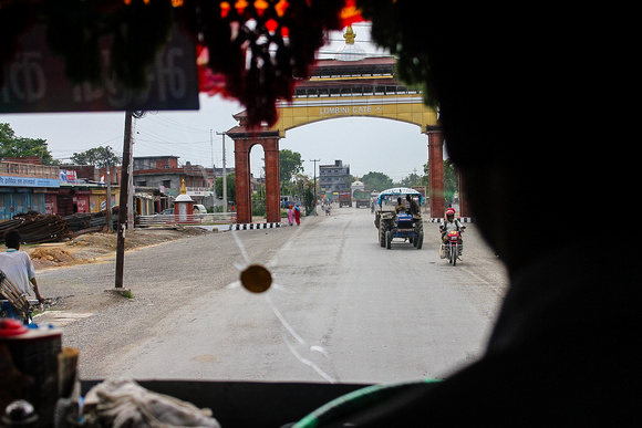 Inside bus arriving into Lumbini