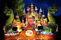 Decorative float during Loi Krathong parade in Chiang Mai, Thailand