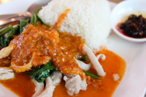 Pork in peanut sauce in Thailand