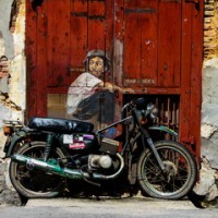 “Boy on a Motorbike” street art, Ah Quee Street, George Town, Penang, Malaysia