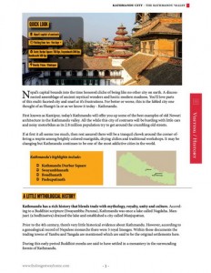 Kathmandu city guide page sample