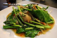 Pork with Morning Glory and Basil