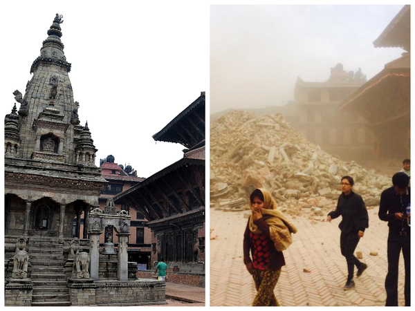 Vatsala temple in Bhaktapur after the earthquake