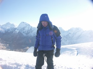 Mark on the summit of Mera