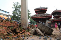 King Mall Column ruins Kathmandu Durbar Square