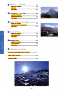 Trekking in Nepal table of contents