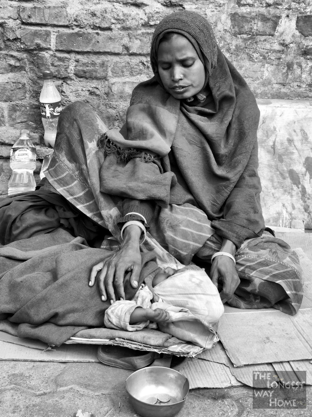 Homeless mother and baby in Nepal
