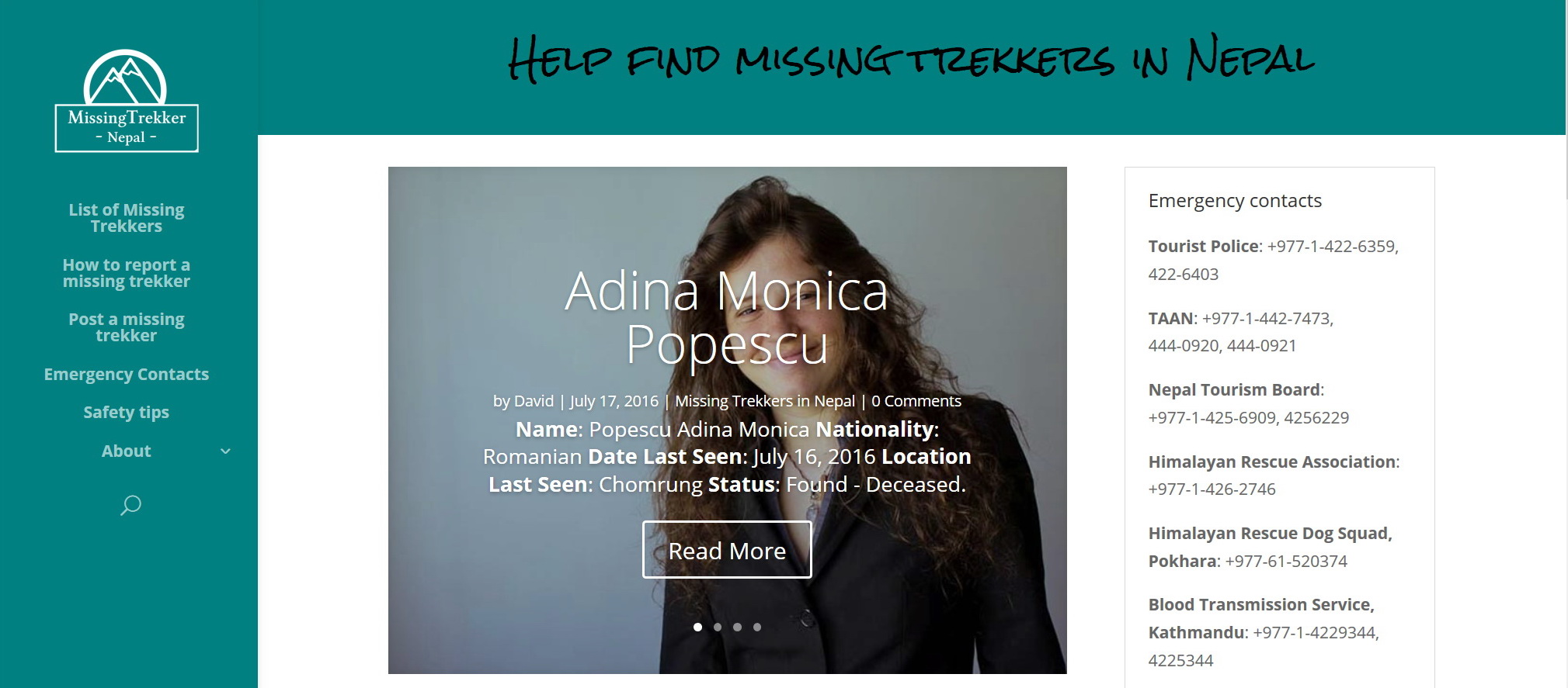 MissingTrekker.com Website