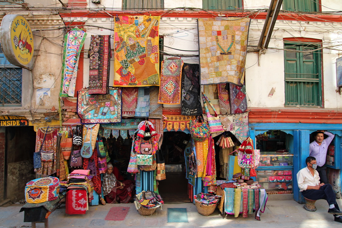 Old carpet store along Freak Street, Kathmandu