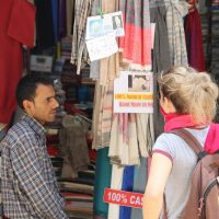 Pashmina seller in Kathmandu