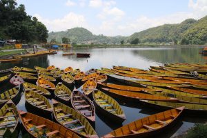 Boats on Begnas Lake Pokhara