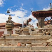 Stonemason in Bhaktapur Nepal