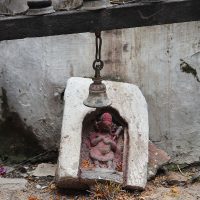 Damaged Bhimsen Shrine in Kathmandu