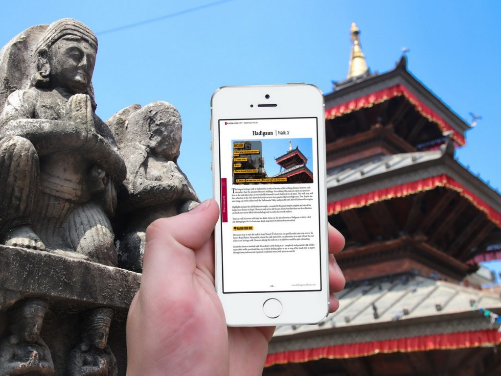 Kathmandu Valley Heritage Walks on mobile phone