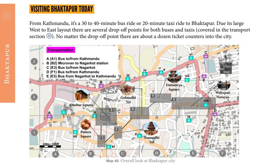 Map of Bhaktapur city