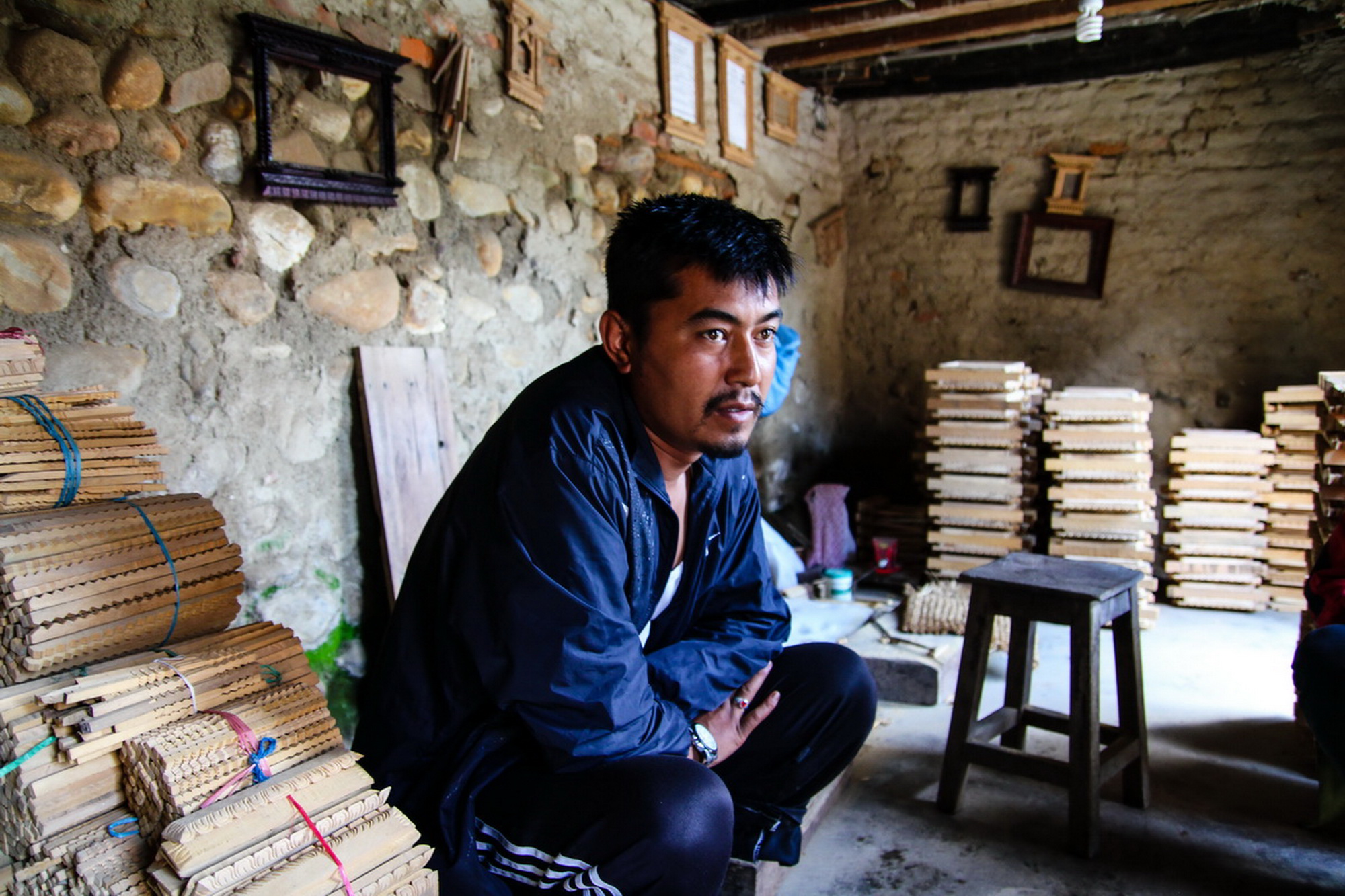 Kinjal Bajracharya a local carpenter in Bungamati