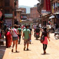 Tourists in Bhaktapur, Nepal