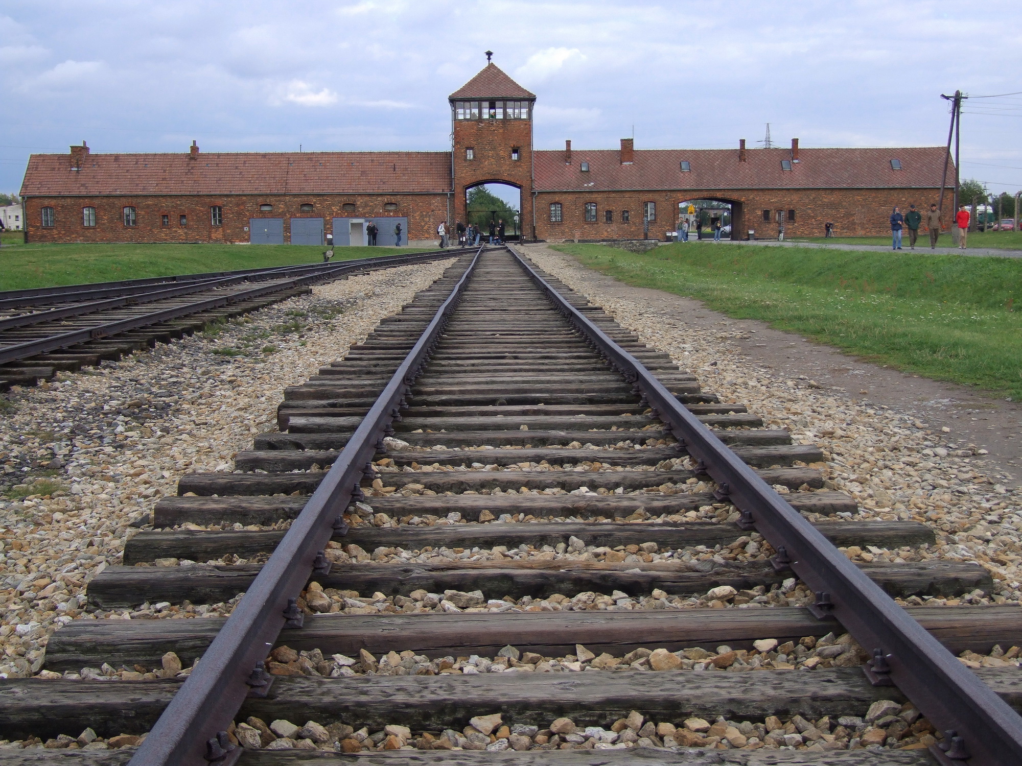 The gatehouse in Auschwitz concentration camp