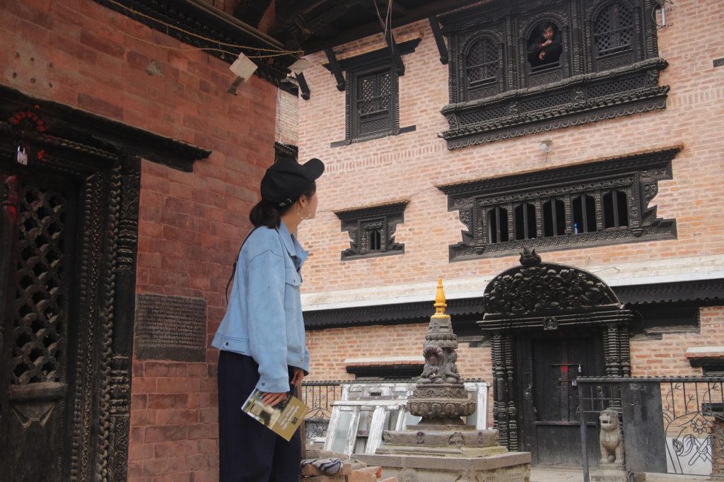 Kathmandu Heritage Walks book in a hidden courtyard