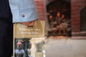 Kathmandu Valley Heritage Walks book and statue