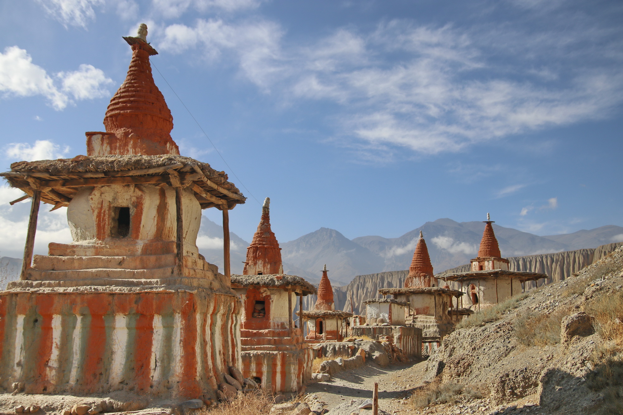 Chortens at Tange Village Upper Mustang