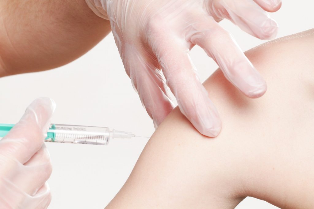 Vaccination in arm