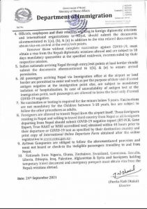 Official document 2 from Nepal Immigration stating Visa on Arrival is available