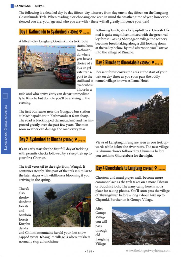 Page from Trekking in Nepal Book