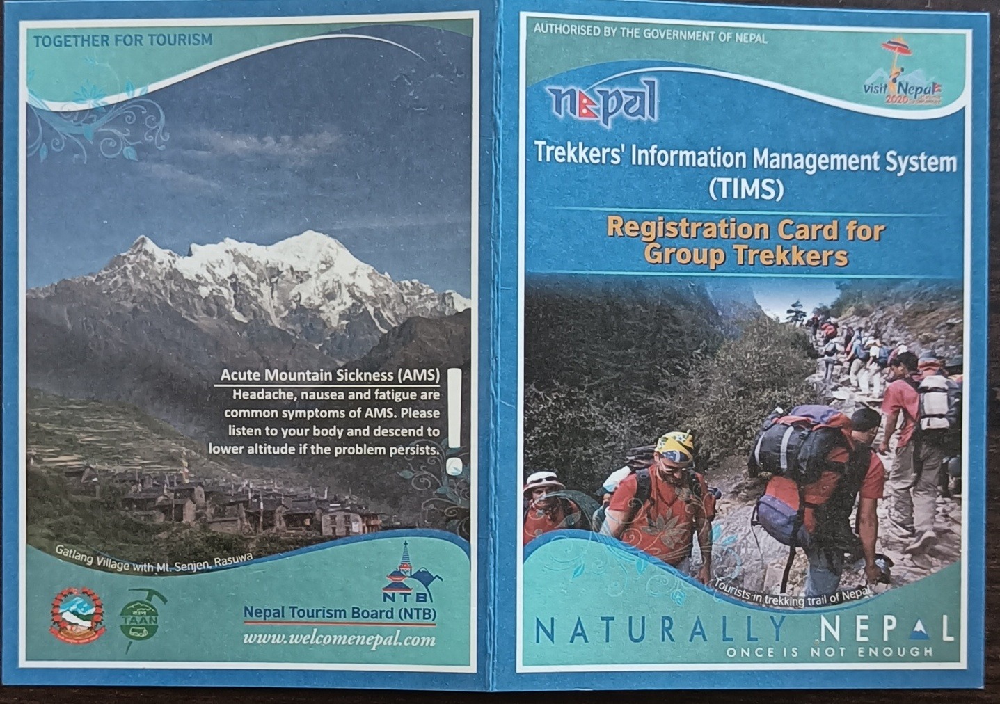 TIMS card from Nepal