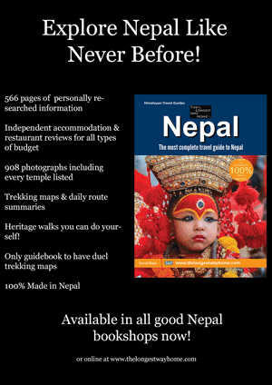 Nepal paperback guidebook brochure - available in all Nepali bookshops now