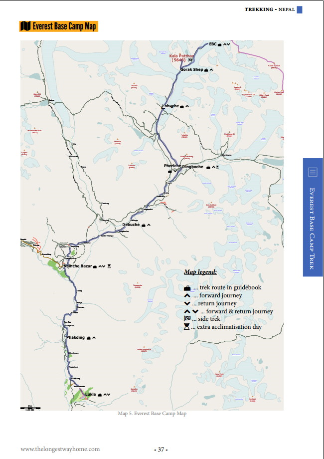 Map of the Everest Base Camp Trek